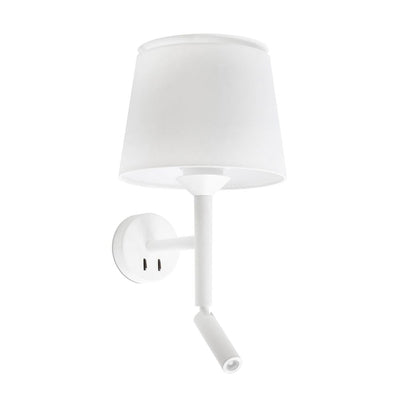 SAVOY White/white wall lamp with reader