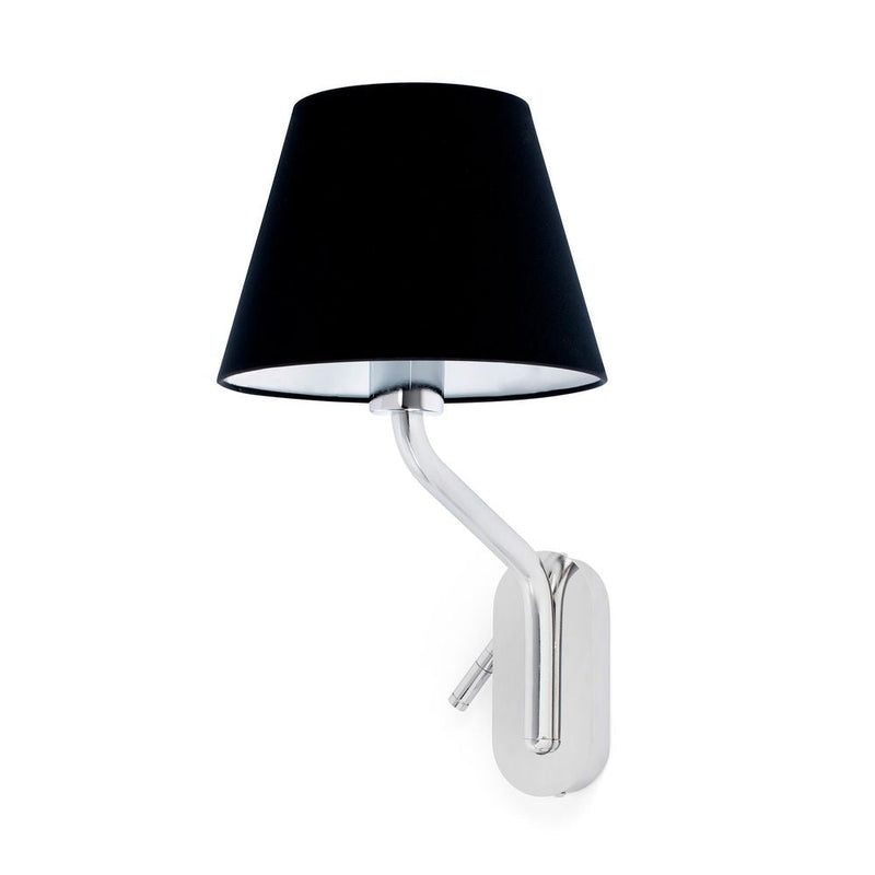 ETERNA Right chrome/black table lamp with reader