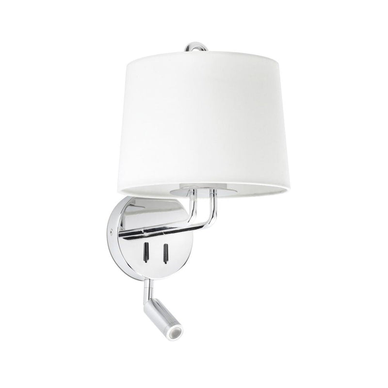 MONTREAL Chrome/white wall lamp with reader