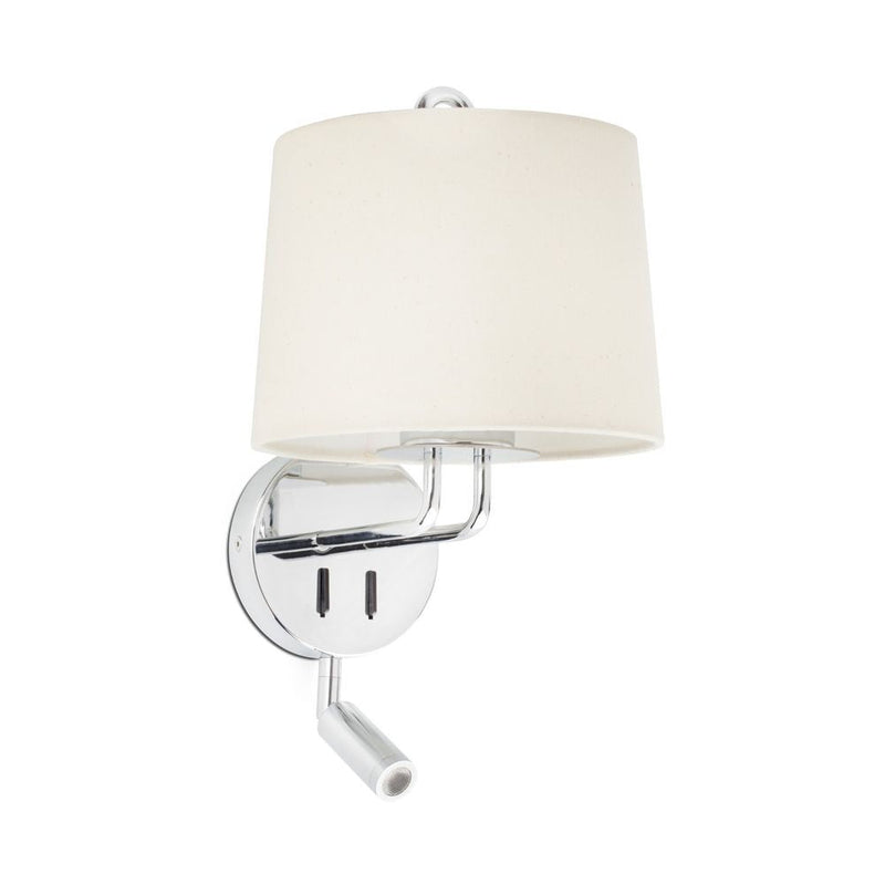 MONTREAL Chrome/beige wall lamp with reader