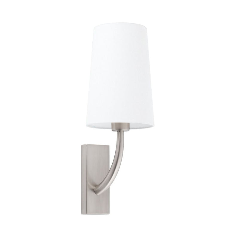 REM Matt nickel/white wall lamp