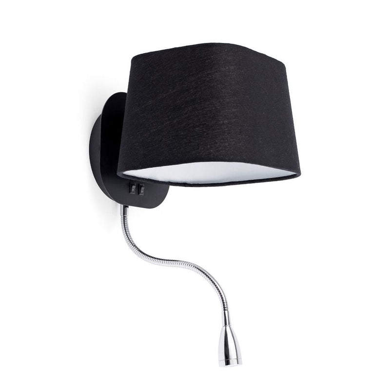 SWEET Black reading wall lamp with reader