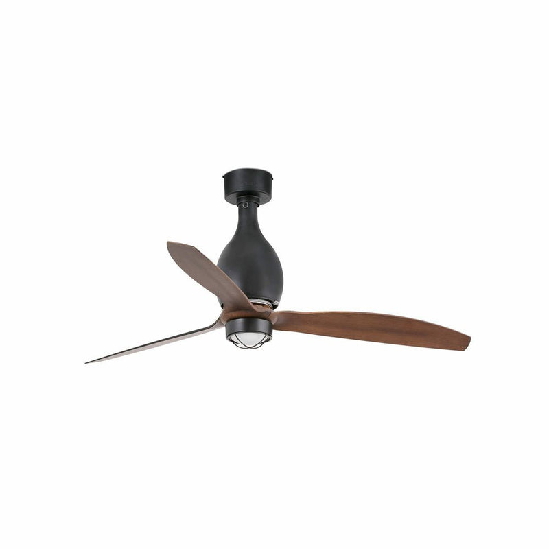 MINI ETERFAN M LED Matt black/wood fan with DC motor