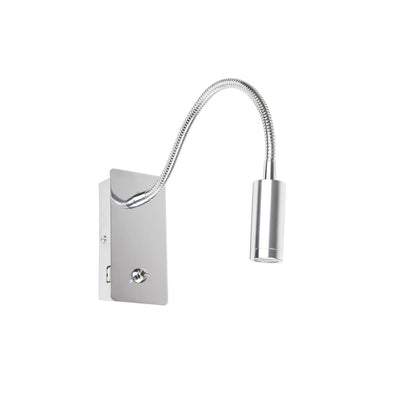 JULIET Chrome wall lamp reader with USB