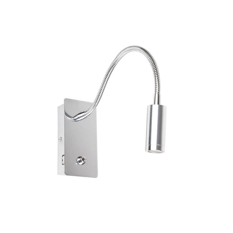JULIET Chrome wall lamp reader with USB