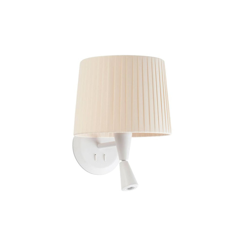 SAMBA White/ribbon beige wall lamp with reader