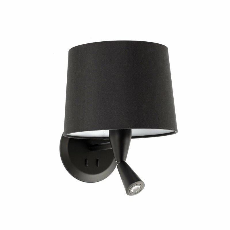 CONGA Black/black wall lamp with reader