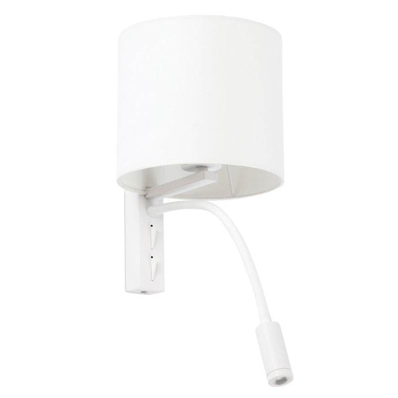 TIRA White wall lamp with reader