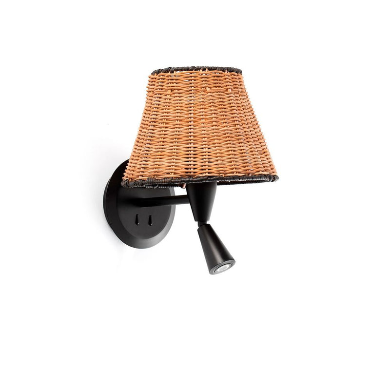 SUMBA Black/rattan table lamp with reader