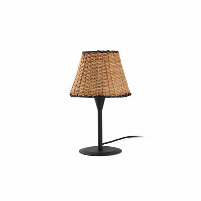 SUMBA S Black/rattan mini table lamp