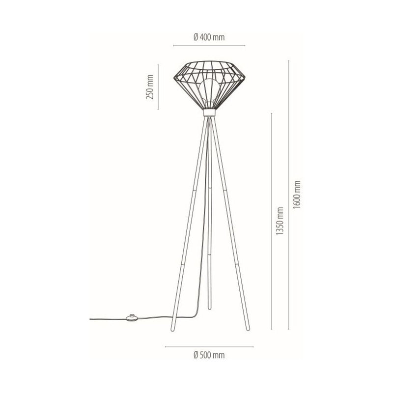 Britop Lighting Raquelle 1L vloerlamp E27 zwart, H 160cm