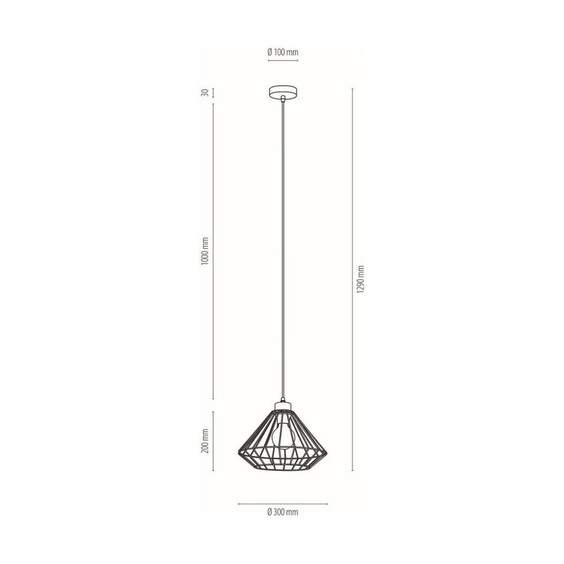 Raquelle Pendant Lamp 1xE27 Max.60W Black/Oiled Oak/Black/Black