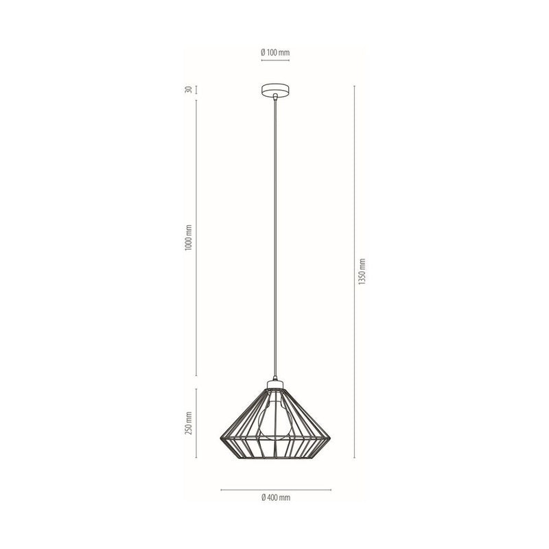 Raquelle Pendant Lamp 3xE27 Max.60W Black/Oiled Oak/Black PVC/Black