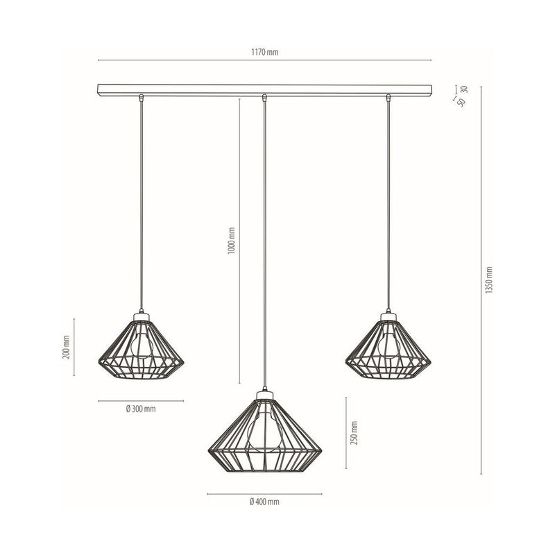 Raquelle Pendant Lamp 1xE27 Max.60W Black/Oiled Oak/Black/Black