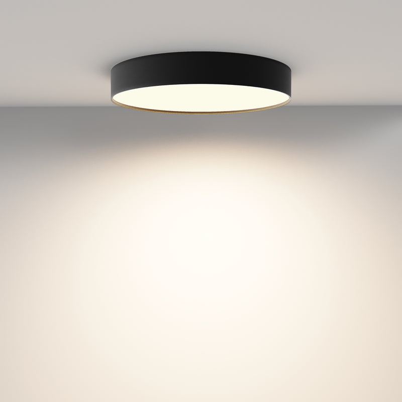 Maytoni Zon 1L flush mount ceiling lamp, black LED D 40cm