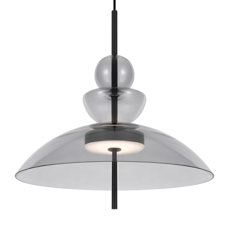 Maytoni Bangkok 1L pendant lamp, black LED D 40cm