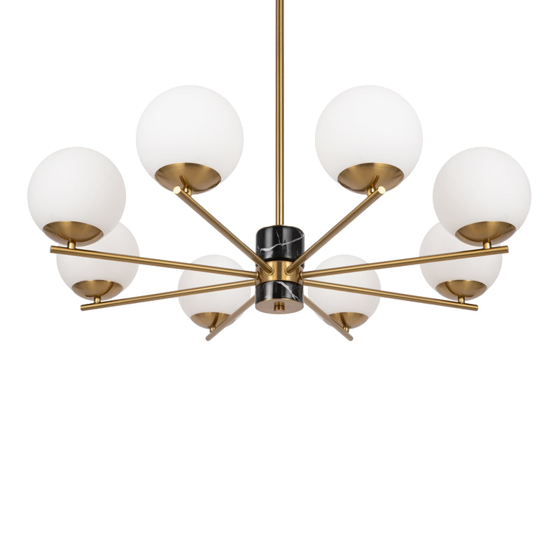 Maytoni Marble 8L chandelier, brass E27 D 81cm