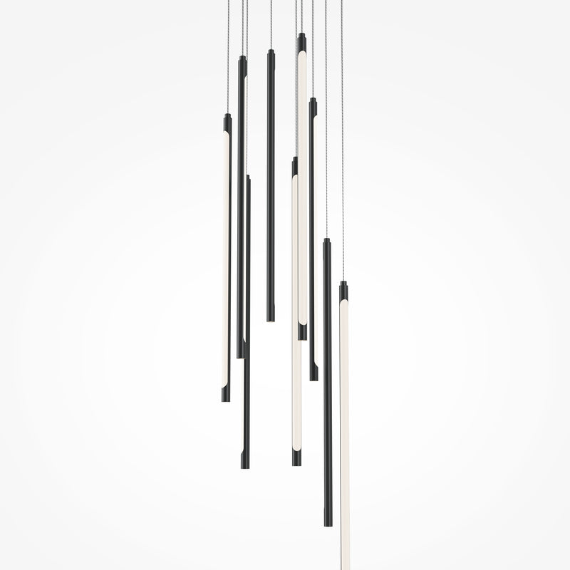 Maytoni Light stick 1L pendant lamp, black LED D 35cm