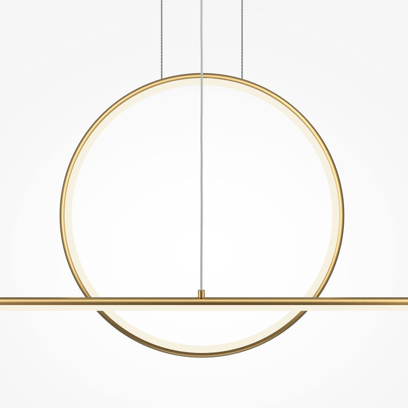 Maytoni Halo 1L linear suspension ceiling lamp, black LED H 300cm