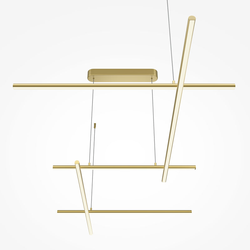 Lampadario a sospensione lineare Maytoni Radiance 1L, LED oro H 310cm