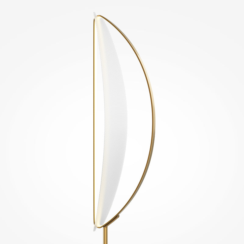 Maytoni Breeze 1L floor lamp, brass LED H 158cm