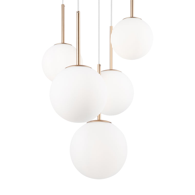 Maytoni Basic form 5L pendant lamp, gold E14 D 58cm