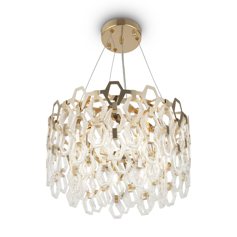 Maytoni Tissage 7L chandelier, gold E14 D 45.7cm