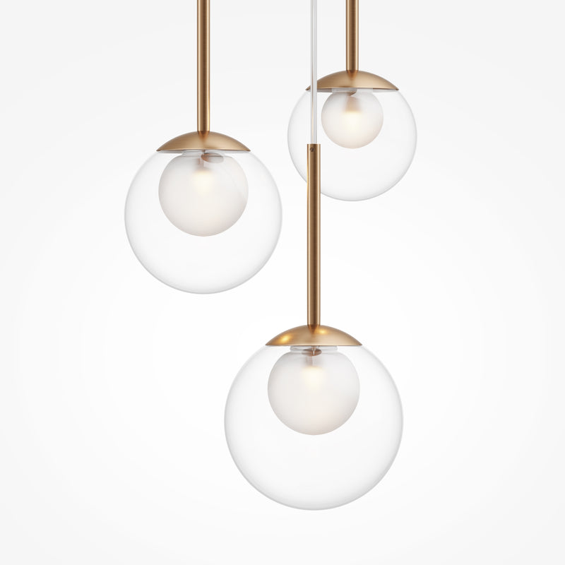 Maytoni Basic form 3L pendant lamp, gold G9 D 40cm