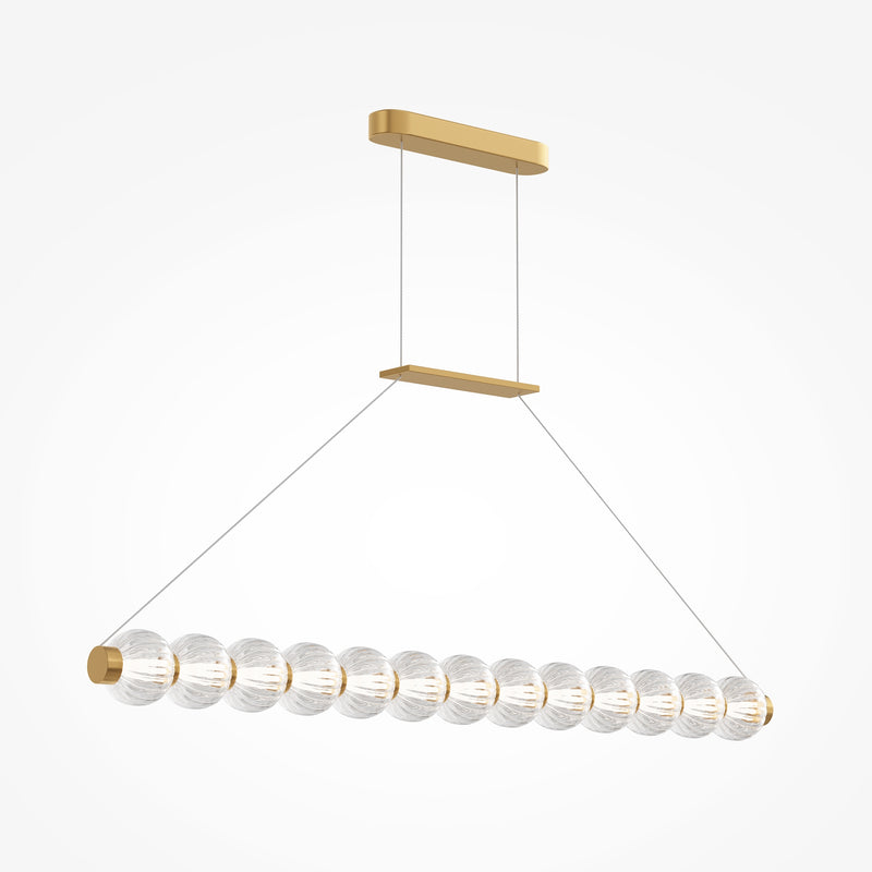 Maytoni Amulet 1L linear suspension ceiling lamp, gold LED L 110cm