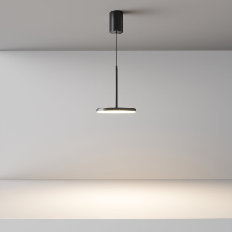 Maytoni Plato 1L pendant lamp, black LED D 18.5cm