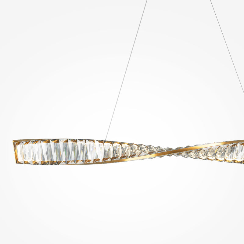 Maytoni Krone 1L linear suspension ceiling lamp, brass LED H 311.1cm