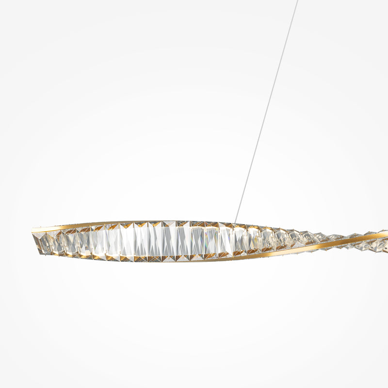 Maytoni Krone 1L linear suspension ceiling lamp, brass LED H 311.1cm