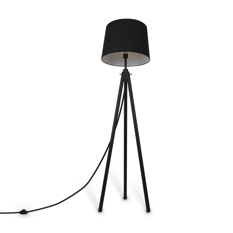 Maytoni Calvin 1L floor lamp, black E27 D 44cm