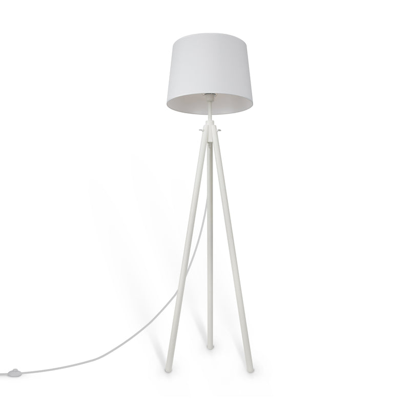 Maytoni Calvin 1L lampadaire, blanc E27 D 44cm