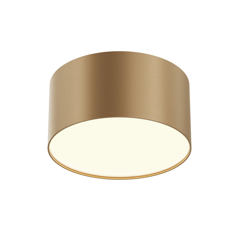 Maytoni Zon 1L flush mount ceiling lamp, matt gold LED D 12cm