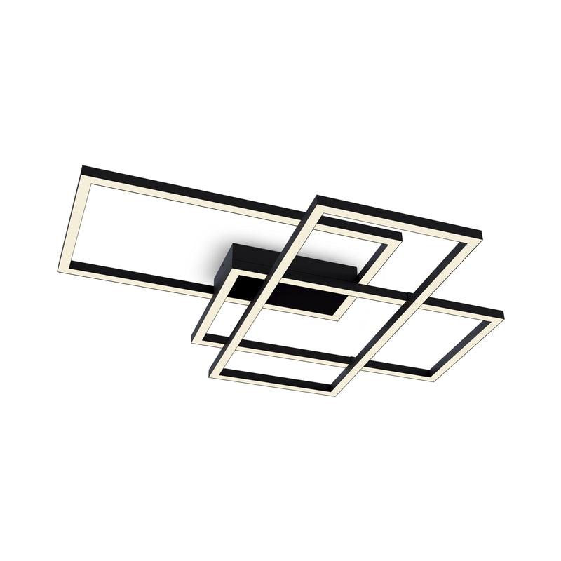 Maytoni Line 3L ceiling lamp, black LED H 8cm