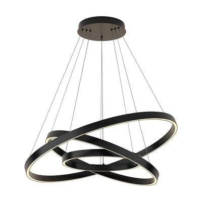 Maytoni Rim 1L pendant lamp, black LED D 80cm