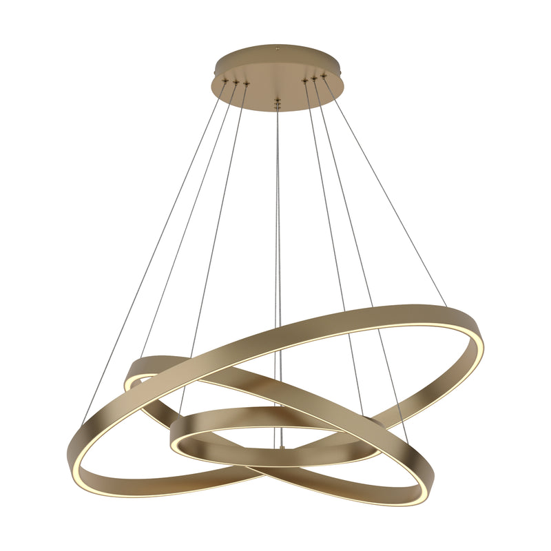 Maytoni Rim 3L pendant lamp, brass LED D 80cm