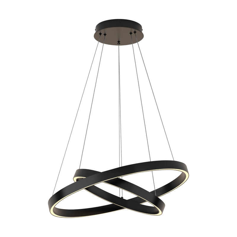 Maytoni Rim 1L pendant lamp, black LED D 60cm