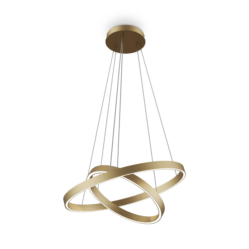 Maytoni Rim 2L pendant lamp, brass LED D 60cm