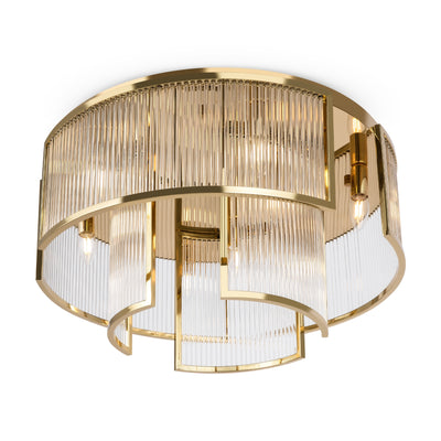 Maytoni Frame 9L flush mount ceiling lamp, gold E14 D 65cm