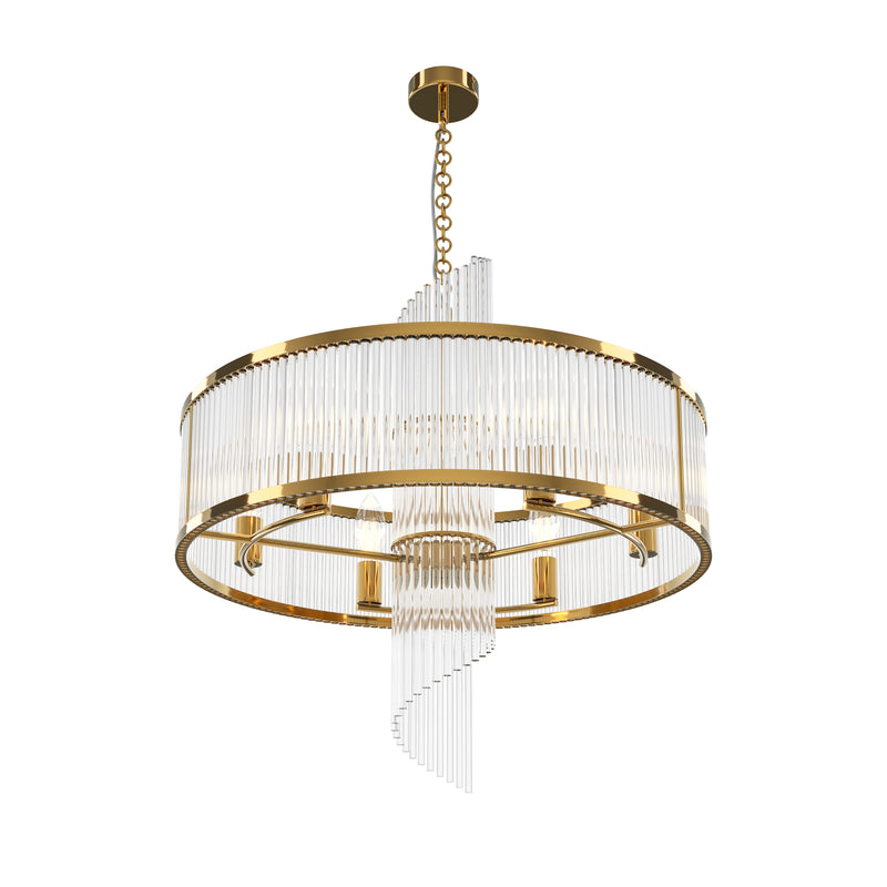 Maytoni Frame 6L chandelier, gold E14 D 58cm