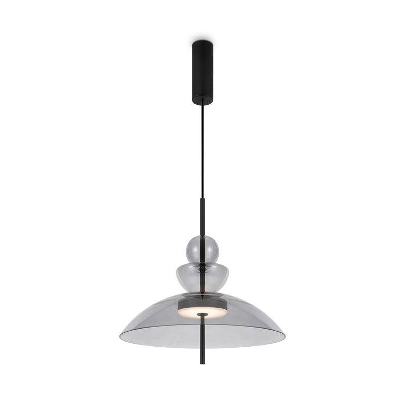 Maytoni Bangkok 1L pendant lamp, black LED D 40cm