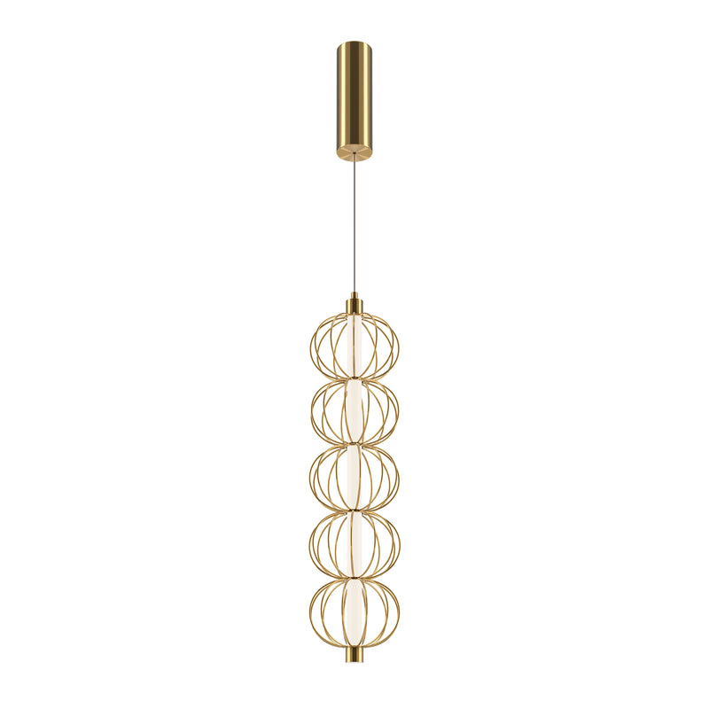 Maytoni Golden Cage 1L pendant lamp, gold LED D 13.9cm