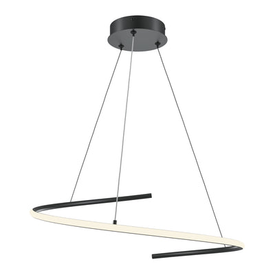 Maytoni Curve 1L pendant lamp, black LED D 60cm