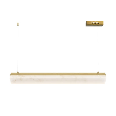 Maytoni Petra 1L linear suspension ceiling lamp, brass LED H 316.2cm