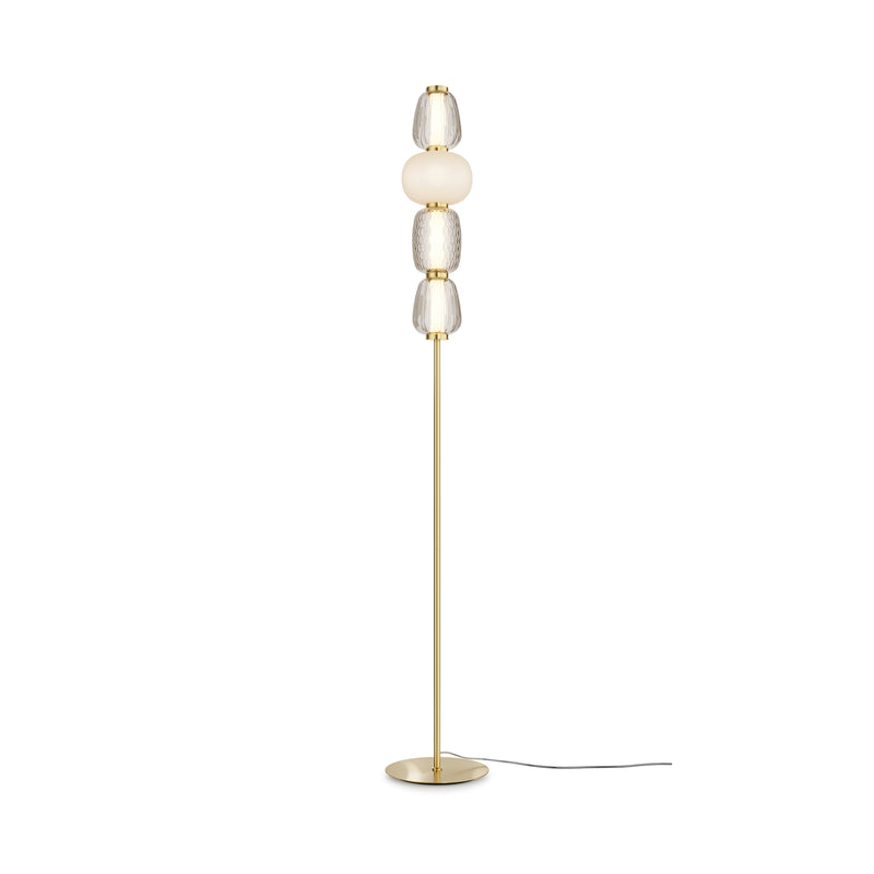 Maytoni Pattern 1L floor lamp, gold LED D 25cm