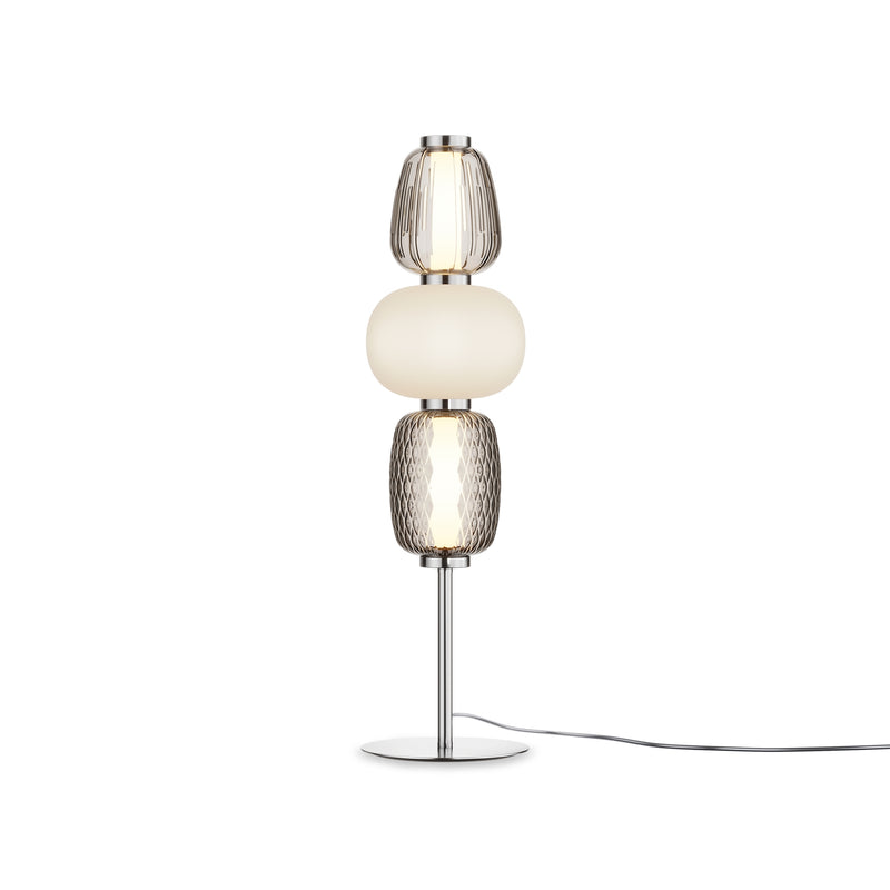 Maytoni Pattern 1L table lamp, chrome LED D 18cm