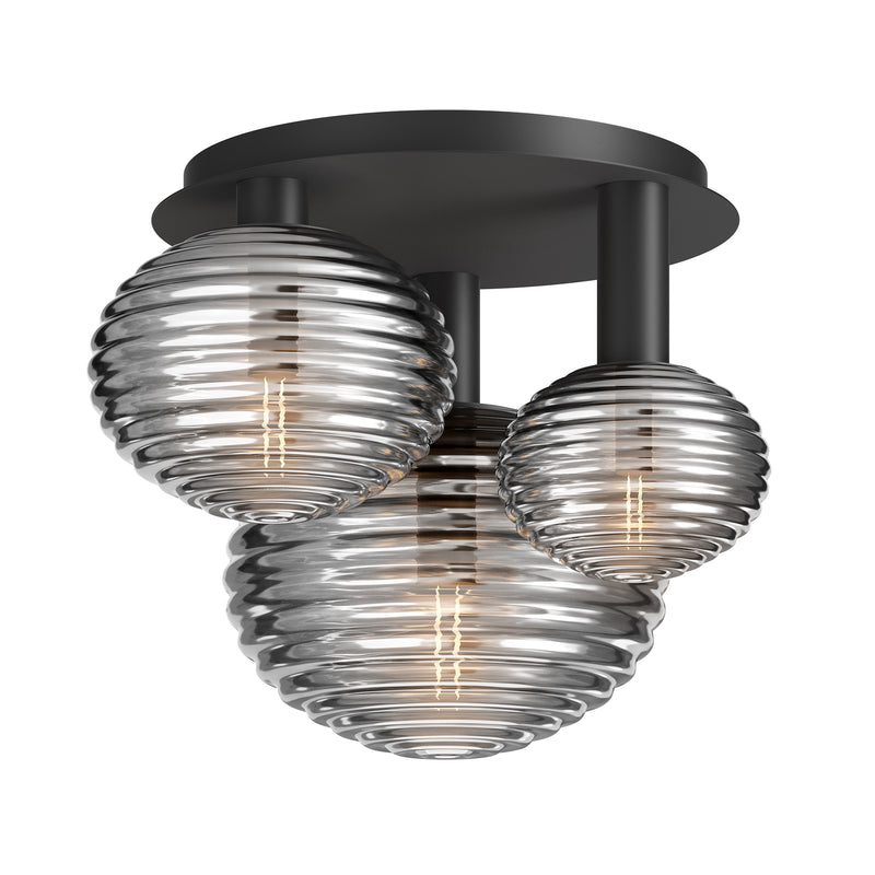 Maytoni Reels 3L ceiling lamp, black E14 H 38.5cm