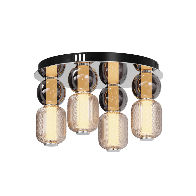 Maytoni Drop 1L flush mount ceiling lamp, chrome LED D 43cm